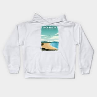 Inch Beach Kerry Ireland Vintage Minimal Retro Travel Poster Kids Hoodie